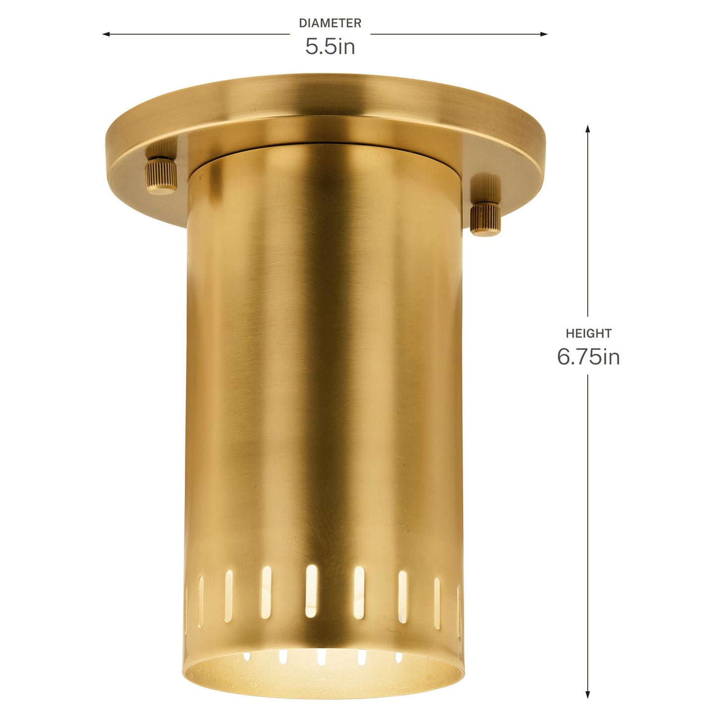 KICHLER 52842LBR Rhuel One Light Flush Mount
