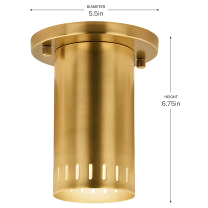 KICHLER 52842LBR Rhuel One Light Flush Mount