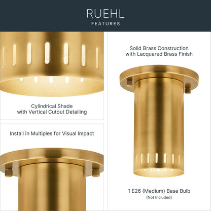 KICHLER 52842LBR Rhuel One Light Flush Mount