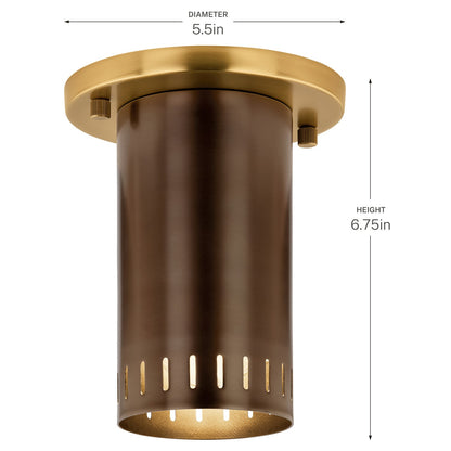 KICHLER 52842LBZ Rhuel One Light Flush Mount