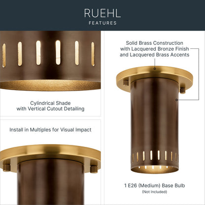 KICHLER 52842LBZ Rhuel One Light Flush Mount