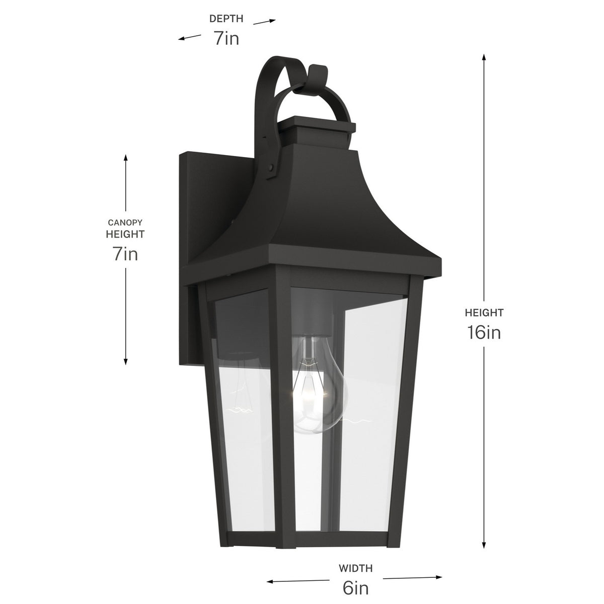 KICHLER 59193BKT Cleary One Light Outdoor Wall Mount