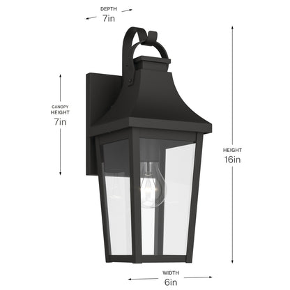 KICHLER 59193BKT Cleary One Light Outdoor Wall Mount
