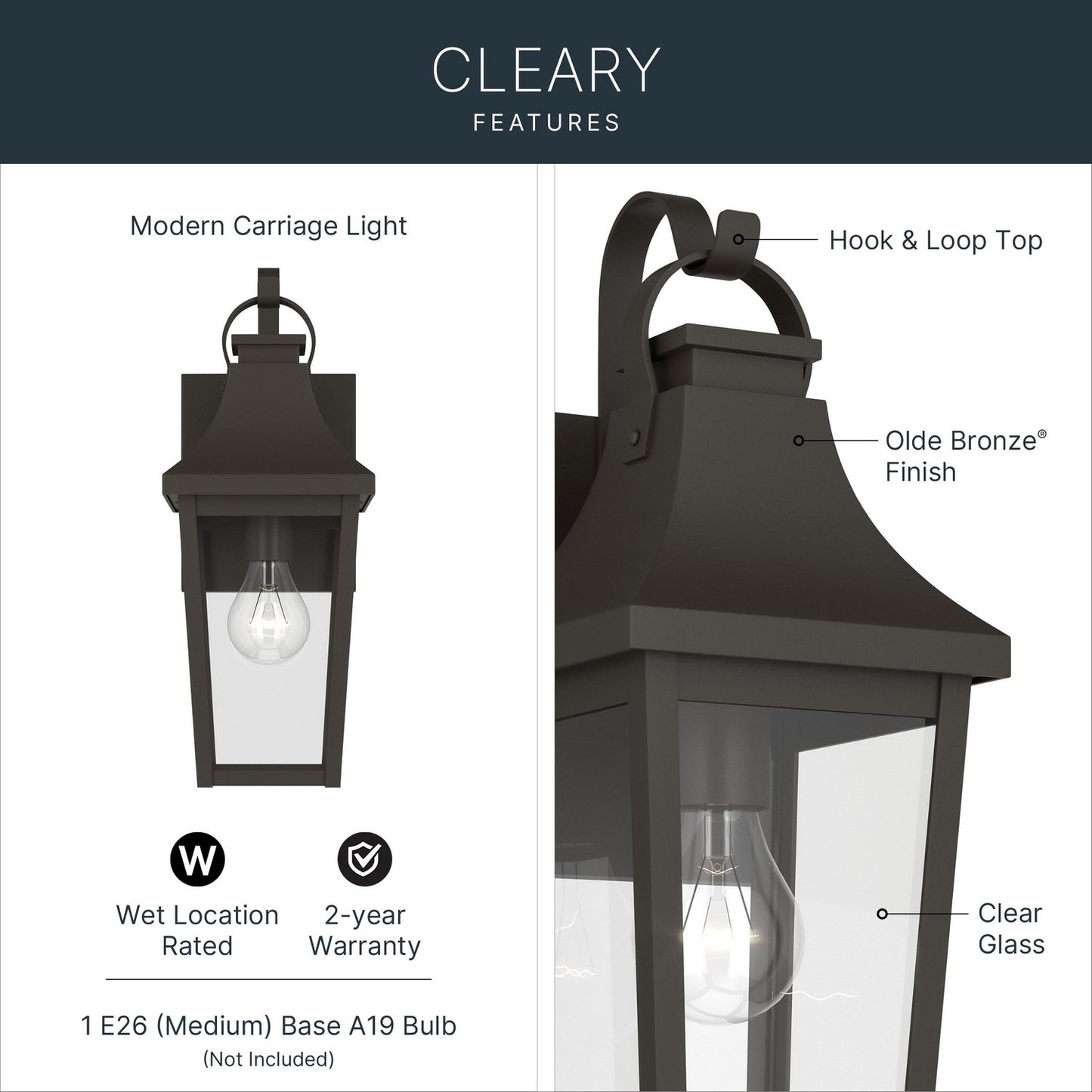 KICHLER 59193OZ Cleary One Light Outdoor Wall Mount