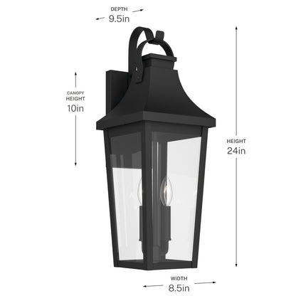 KICHLER 59195BKT Cleary Two Light Outdoor Wall Mount