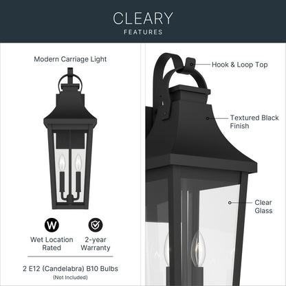 KICHLER 59195BKT Cleary Two Light Outdoor Wall Mount