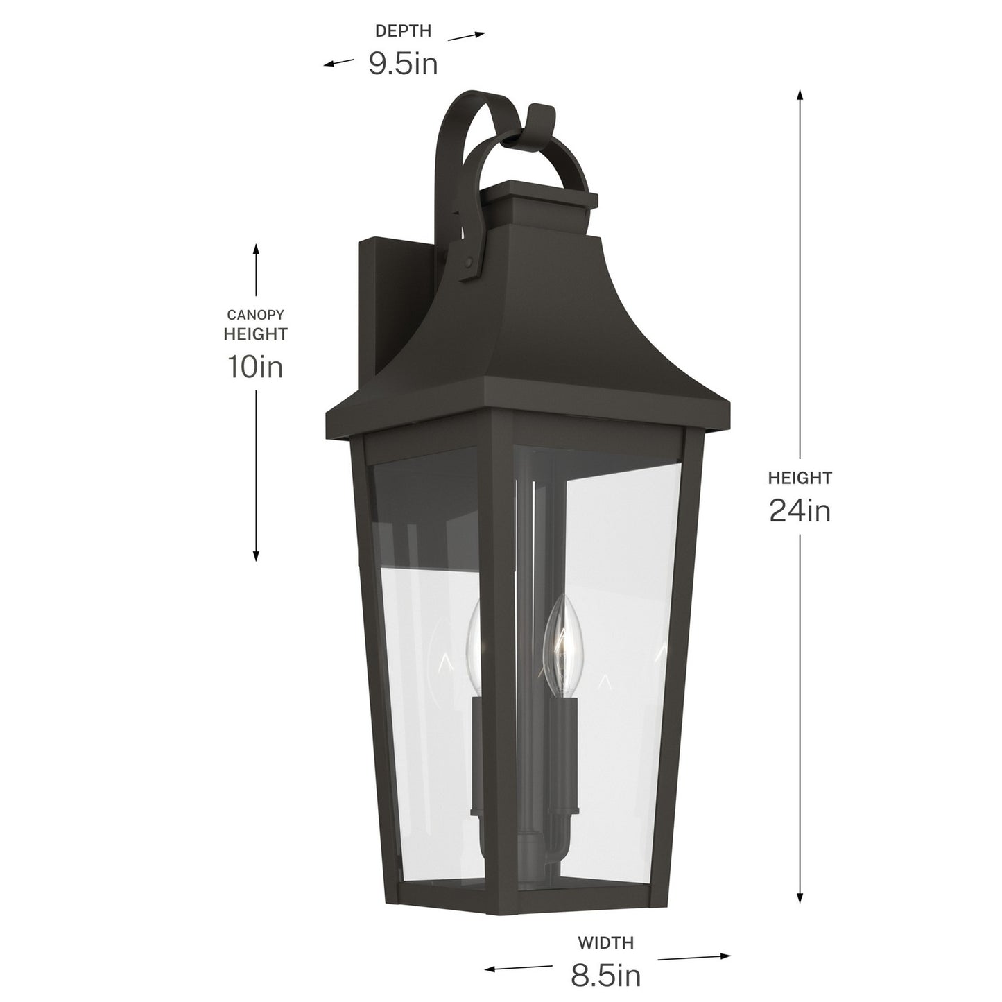 KICHLER 59195OZ Cleary Two Light Outdoor Wall Mount
