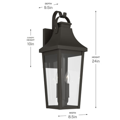 KICHLER 59195OZ Cleary Two Light Outdoor Wall Mount