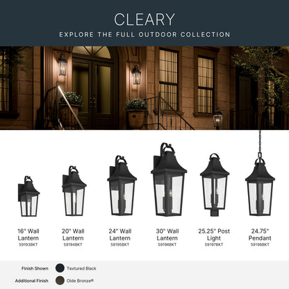 KICHLER 59196BKT Cleary Three Light Outdoor Wall Mount