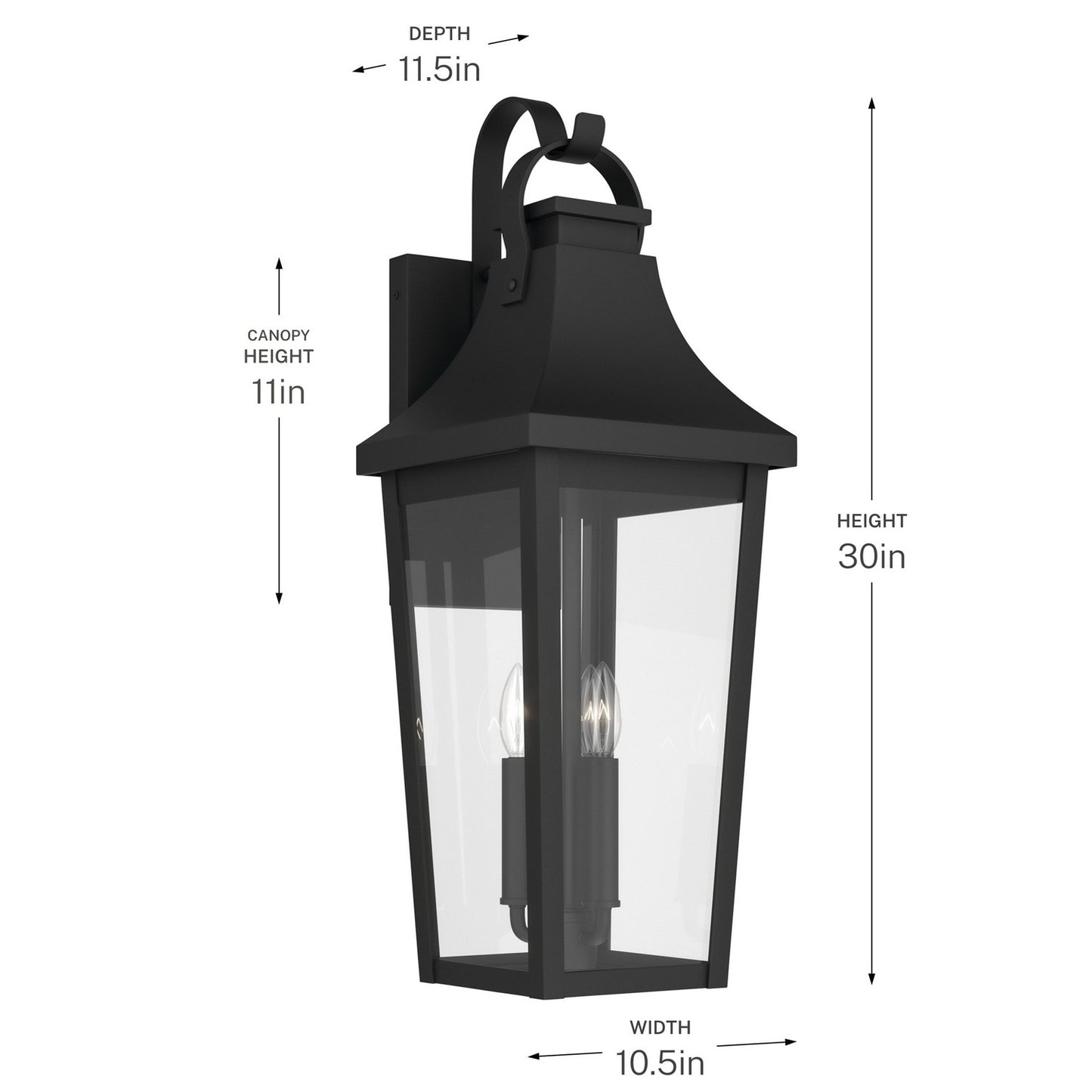 KICHLER 59196BKT Cleary Three Light Outdoor Wall Mount