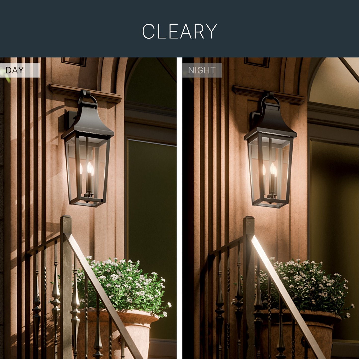 KICHLER 59196BKT Cleary Three Light Outdoor Wall Mount