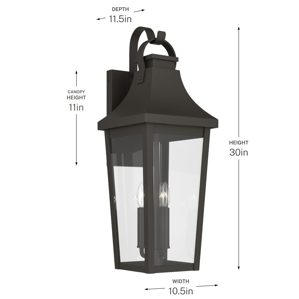 KICHLER 59196OZ Cleary Three Light Outdoor Wall Mount