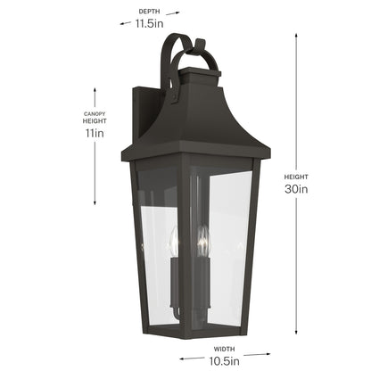 KICHLER 59196OZ Cleary Three Light Outdoor Wall Mount