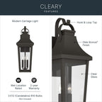 KICHLER 59196OZ Cleary Three Light Outdoor Wall Mount