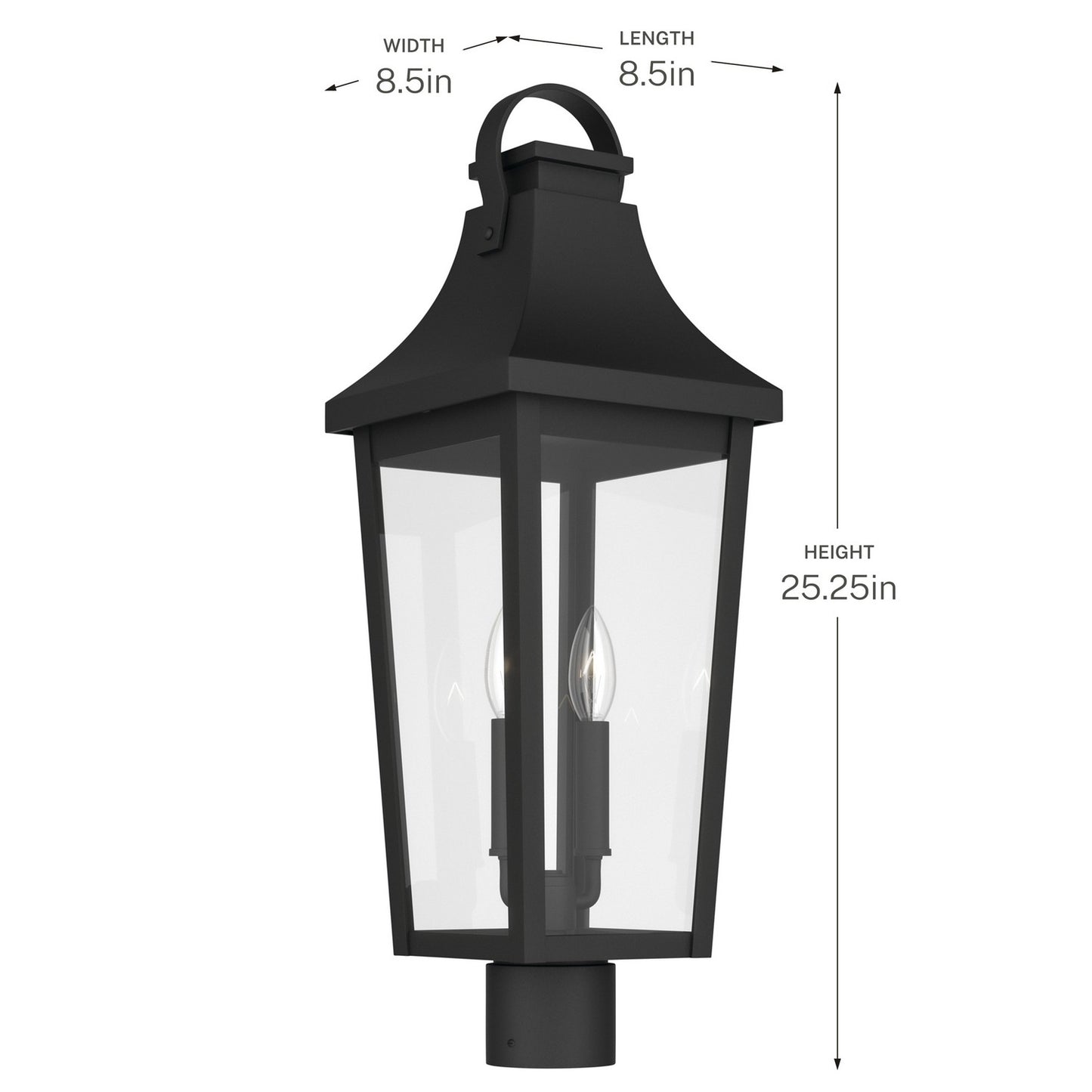 KICHLER 59197BKT Cleary Two Light Outdoor Post Mount