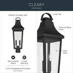 KICHLER 59197BKT Cleary Two Light Outdoor Post Mount
