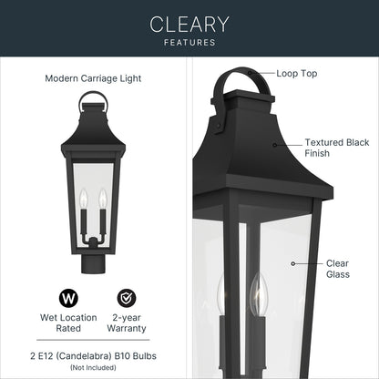 KICHLER 59197BKT Cleary Two Light Outdoor Post Mount