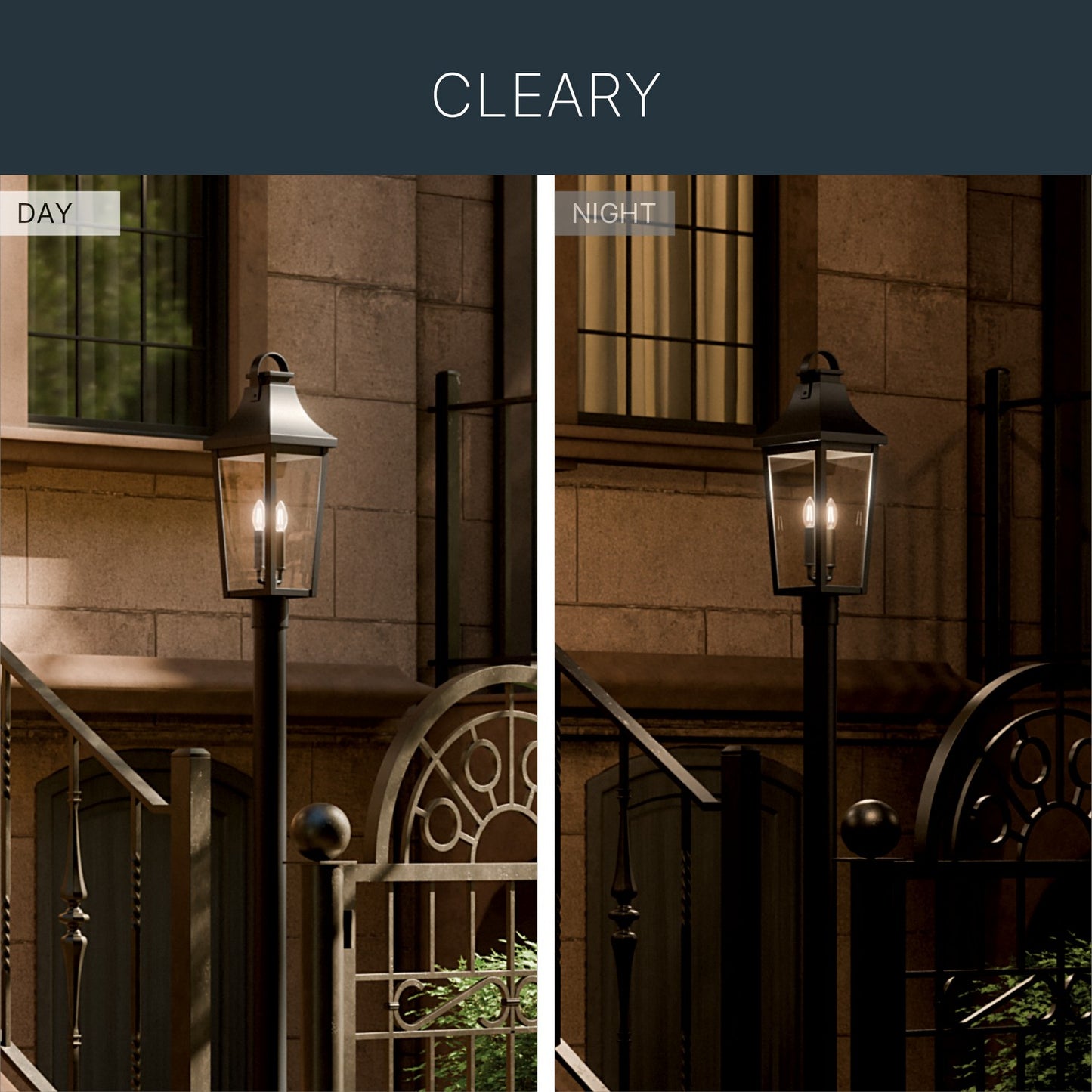KICHLER 59197BKT Cleary Two Light Outdoor Post Mount