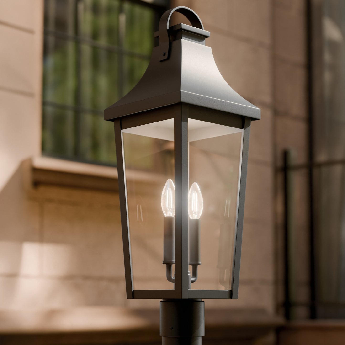 KICHLER 59197BKT Cleary Two Light Outdoor Post Mount