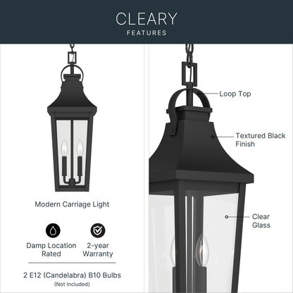 KICHLER 59198BKT Cleary Two Light Outdoor Pendant