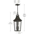 KICHLER 59198OZ Cleary Two Light Outdoor Pendant