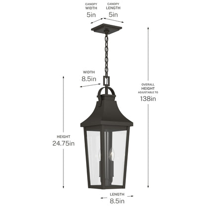 KICHLER 59198OZ Cleary Two Light Outdoor Pendant