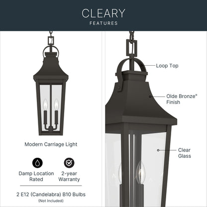 KICHLER 59198OZ Cleary Two Light Outdoor Pendant