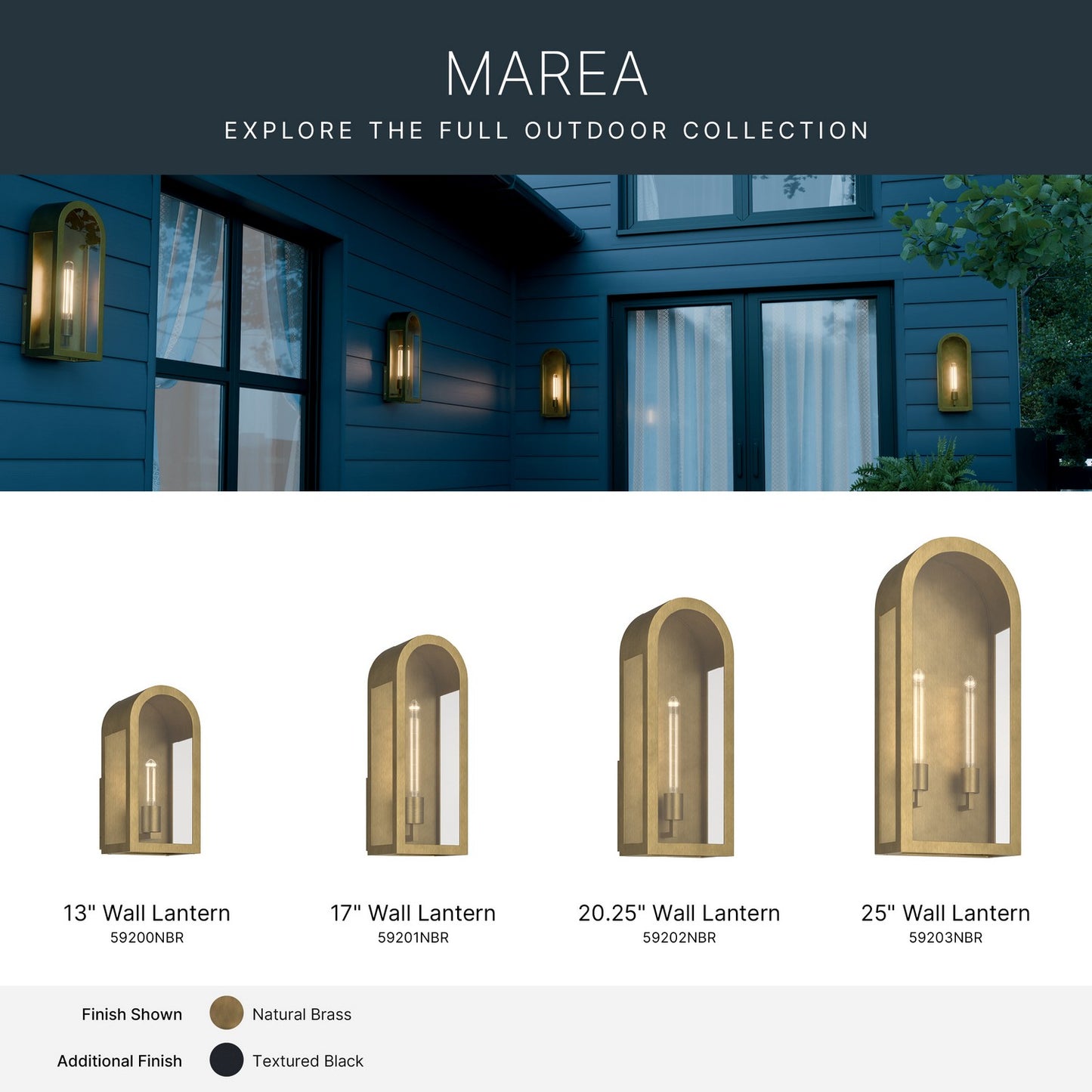 KICHLER 59201NBR Marea One Light Outdoor Wall Mount