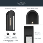 KICHLER 59202BKT Marea One Light Outdoor Wall Mount