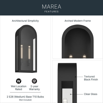 KICHLER 59203BKT Marea Two Light Outdoor Wall Mount