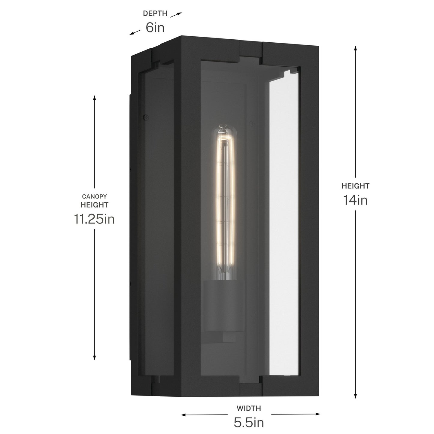 KICHLER 59208BKT Calen One Light Outdoor Wall Mount