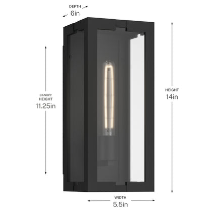 KICHLER 59208BKT Calen One Light Outdoor Wall Mount