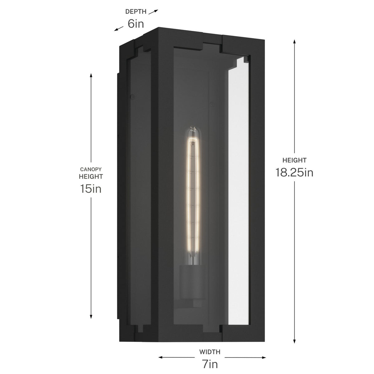 KICHLER 59209BKT Calen One Light Outdoor Wall Mount