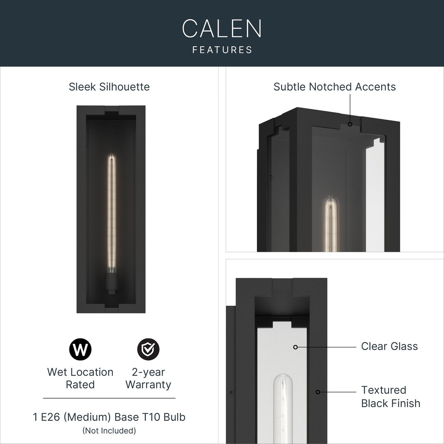 KICHLER 59210BKT Calen One Light Outdoor Wall Mount