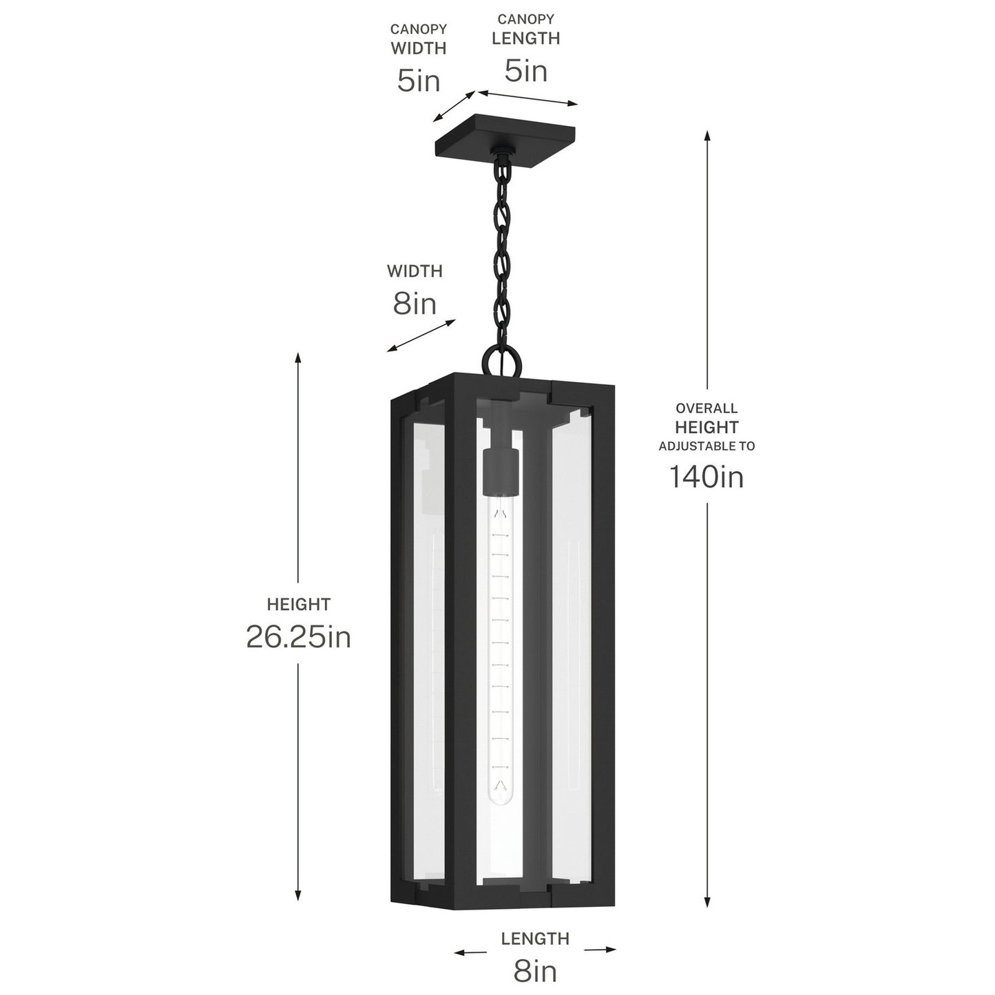 KICHLER 59212BKT Calen One Light Outdoor Pendant