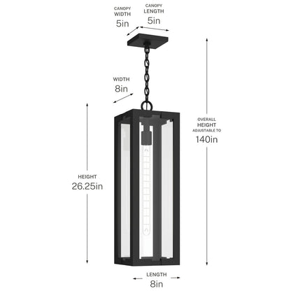 KICHLER 59212BKT Calen One Light Outdoor Pendant
