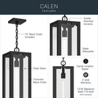KICHLER 59212BKT Calen One Light Outdoor Pendant