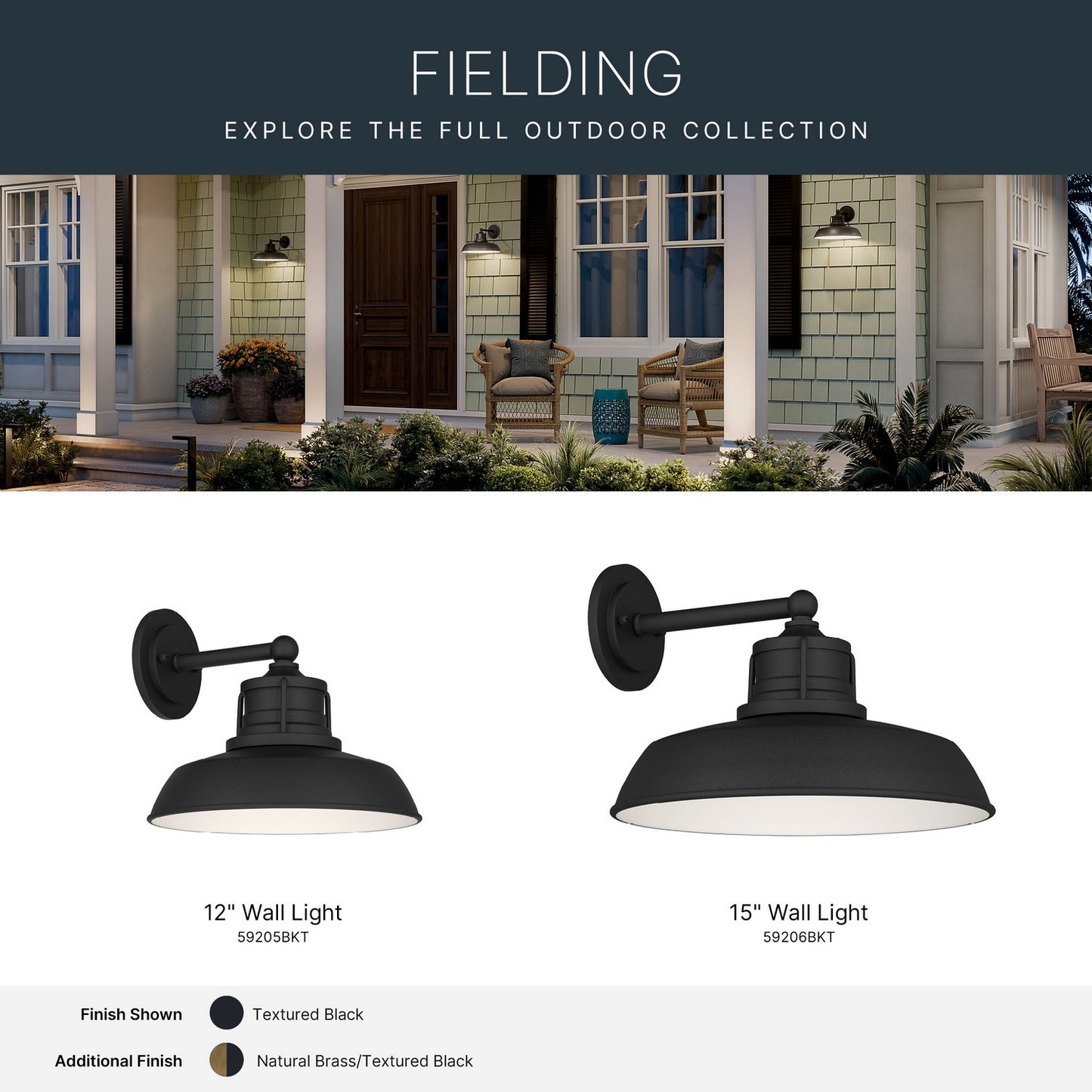 KICHLER 59205BKT Fielding One Light Outdoor Wall Mount