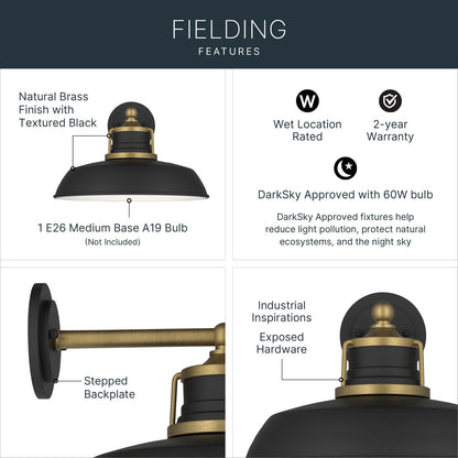 KICHLER 59205NBR Fielding One Light Outdoor Wall Mount