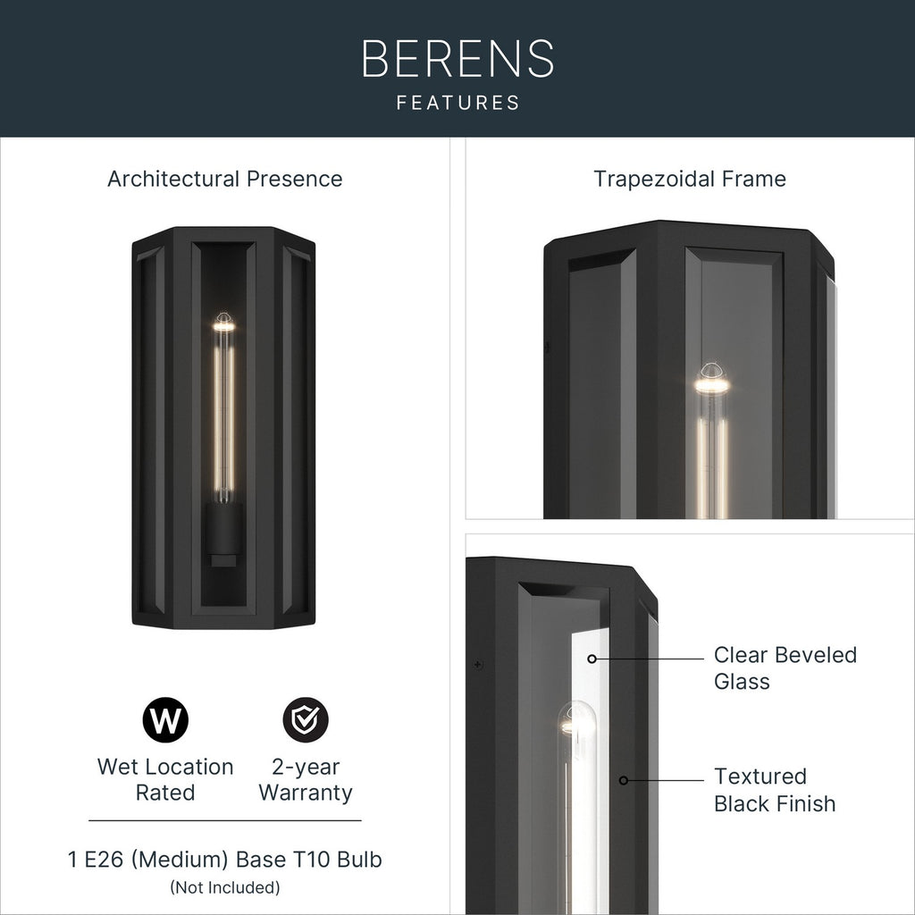KICHLER 59214BKT Berens One Light Outdoor Wall Mount