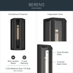 KICHLER 59214BKT Berens One Light Outdoor Wall Mount