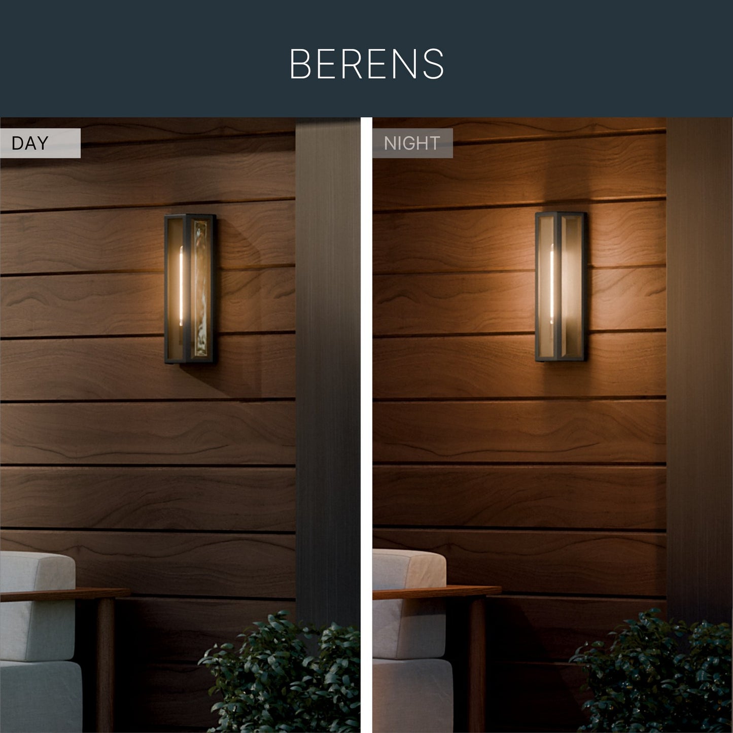 KICHLER 59215BKT Berens One Light Outdoor Wall Mount