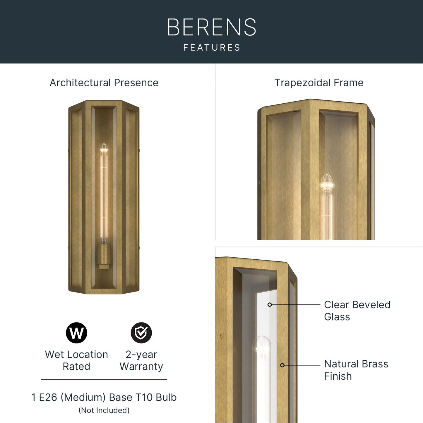 KICHLER 59215NBR Berens One Light Outdoor Wall Mount