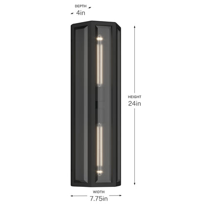 KICHLER 59216BKT Berens Two Light Outdoor Wall Mount