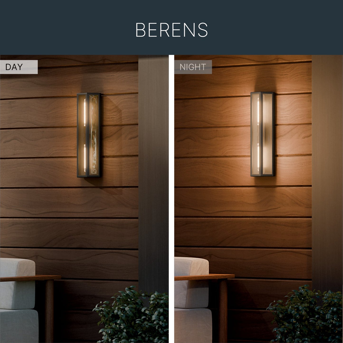 KICHLER 59216BKT Berens Two Light Outdoor Wall Mount