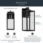 KICHLER 59111BKTDS Branner Outdoor Wall Mount