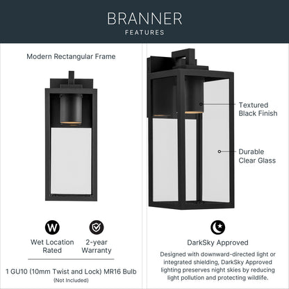 KICHLER 59111BKTDS Branner Outdoor Wall Mount