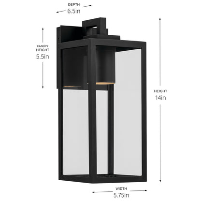 KICHLER 59111BKTDS Branner Outdoor Wall Mount