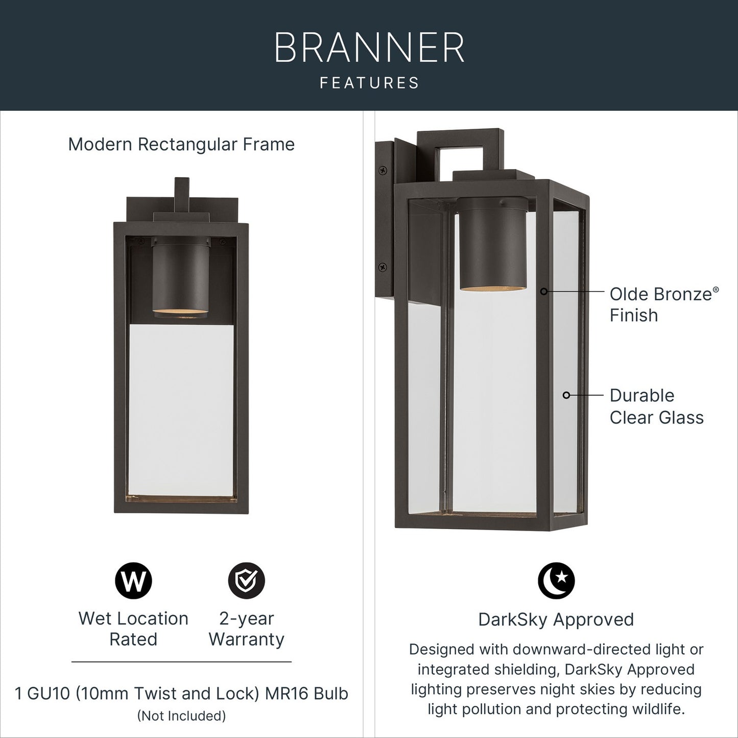 KICHLER 59111OZDS Branner Outdoor Wall Mount