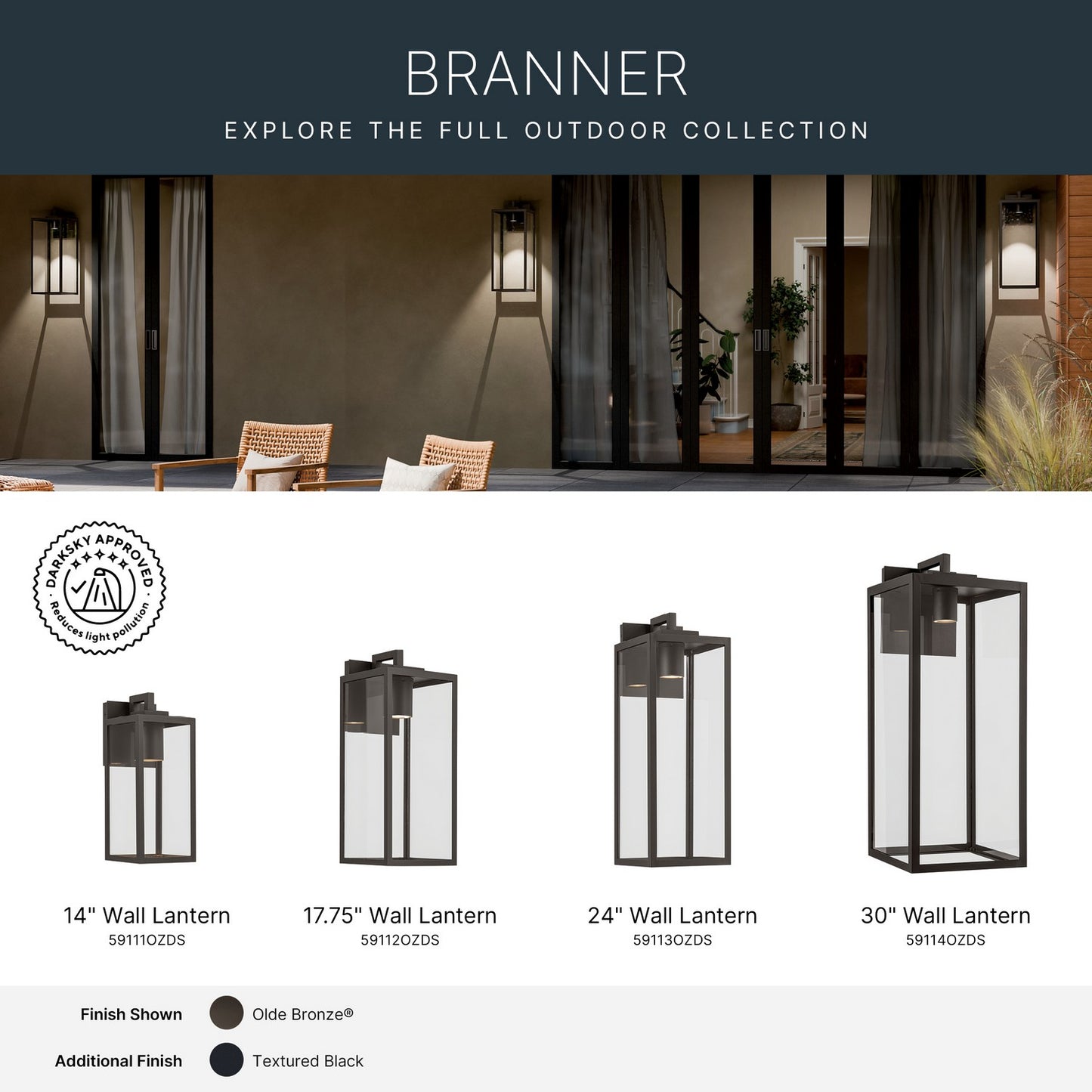 KICHLER 59111OZDS Branner Outdoor Wall Mount